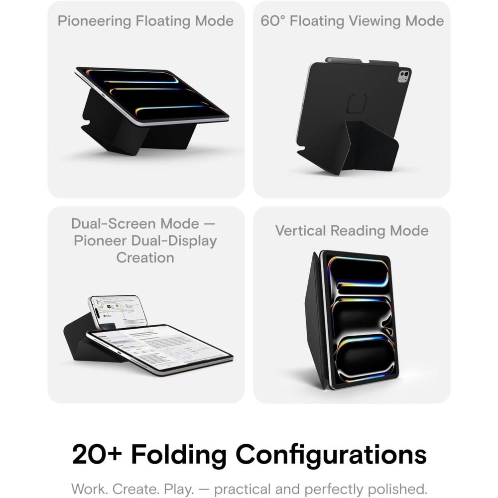MOFT Dynamic Folio Case for iPad Air 11 M4 M2 10.9 Jet Black Magnetic Stand